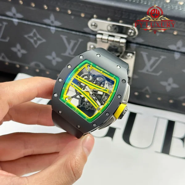 Richard Mille RM61-01 Yohan Blake 'Green' Ceramica Nera Cinturino in Gomma Replica ZF 42.7mm X 50.23mm Orologio - immagine 7