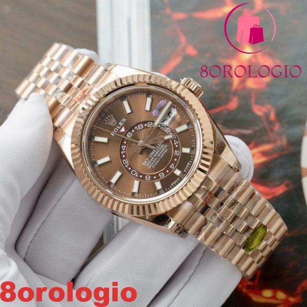 Rolex Sky-Dweller 336935-0006 Oro Rosa Quadrante Cioccolato Bracciale Jubilee Migliore Replica 42mm Orologio - immagine 3