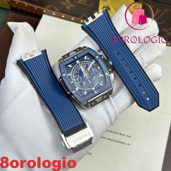 Hublot Spirit Of Big Bang Titanium Blue Ceramic Quadrante Blu Cinturino in Gomma 1:1 Migliore Replica BBF 42mm Orologio - immagine 4