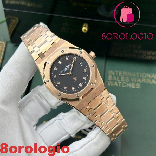 Audemars Piguet Royal Oak Jumbo Extra Thin 15207OR Oro Rosa Quadrante Nero Replica IPF 39mm Orologio - immagine 5