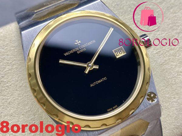 Vacheron Constantin Historiques 222 Jumbo Quadrante Nero Due Toni Oro Giallo Replica 1:1 Migliore Edizione Factory 37mm Orologio - immagine 4