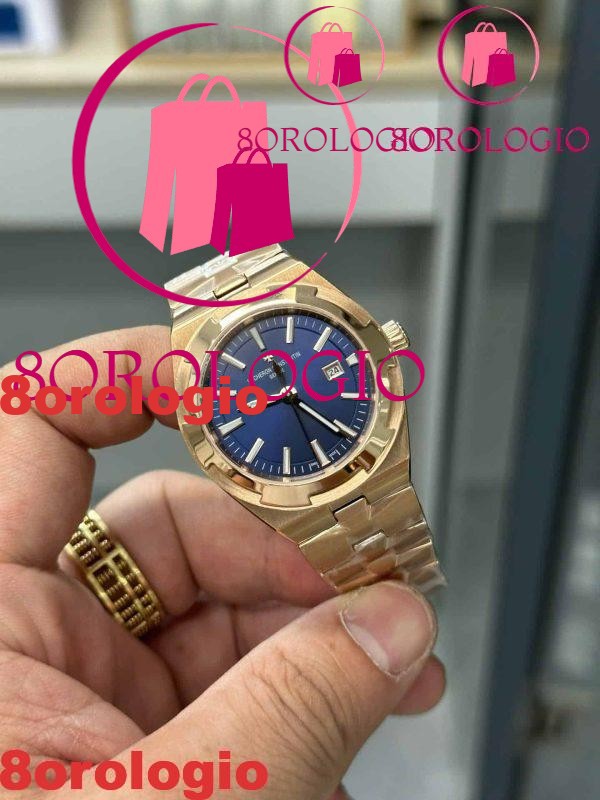 Vacheron Constantin Overseas 4600V/200R-B979 Orologio da Donna in Oro Rosa Quadrante Blu Replica Svizzera 35mm Orologio - immagine 3