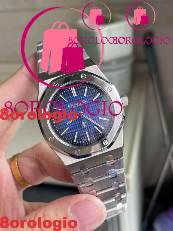 Audemars Piguet Royal Oak Jumbo Extra-thin 15202IP Quadrante Blu 89g Migliore Replica ZF 39mm Orologio - immagine 4