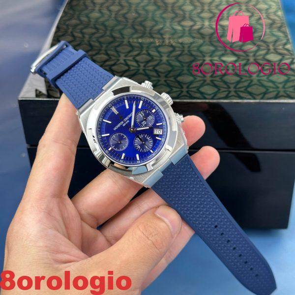 Vacheron Constantin Overseas 5500V Chronograph Quadrante Blu Cinturino in Gomma Replica 8F 42,5mm Orologio - immagine 3