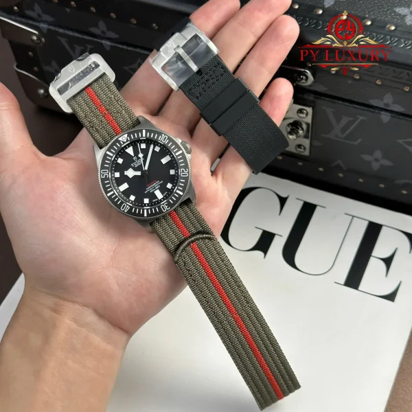 Tudor Pelagos FXD M25717N-0001 Titanio Quadrante Nero Cinturino Verde 1:1 Migliore Replica 42mm Orologio - immagine 4