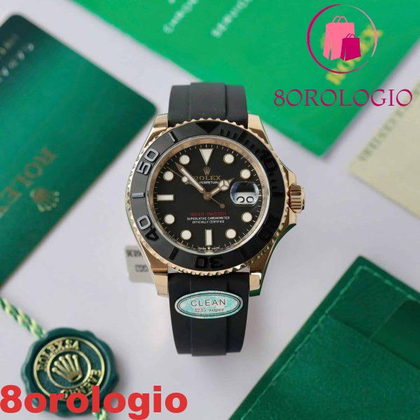 Rolex Yacht-Master 126655 Quadrante Nero Oro Rosa 18K Rivestito Replica 1:1 40mm Orologio - immagine 4