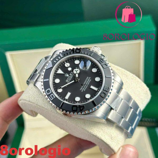 Rolex Yacht-Master Titanio RLX 226627 Quadrante Nero 105g Migliore Replica 42mm Orologio - immagine 9