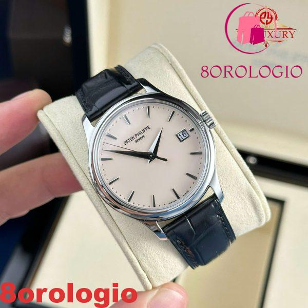 Patek Philippe Calatrava 5227G-001 Quadrante Crema Cinturino in Pelle 1:1 Replica 3KF 39mm Orologio - immagine 8