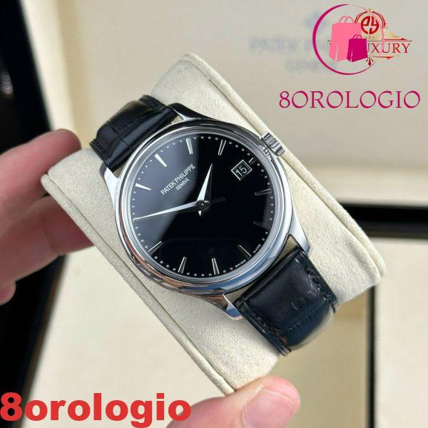 Patek Philippe Calatrava 5227G-010 Quadrante Nero Cinturino in Pelle Migliore Replica 3KF 39mm Orologio - immagine 6