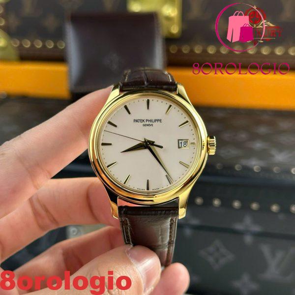 Patek Philippe Calatrava 5227J-001 Oro Giallo Cinturino in Pelle Replica 3KF 39mm Orologio - immagine 6