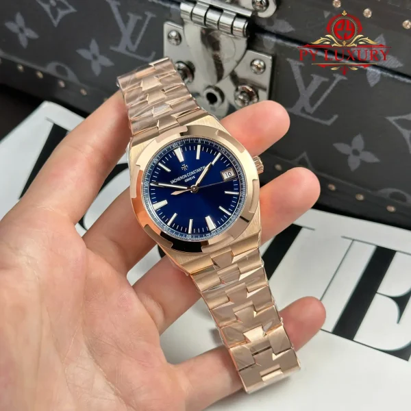 Vacheron Constantin Overseas 4500V Oro Rosa Quadrante Blu 1:1 Migliore Replica 41mm Orologio - immagine 4