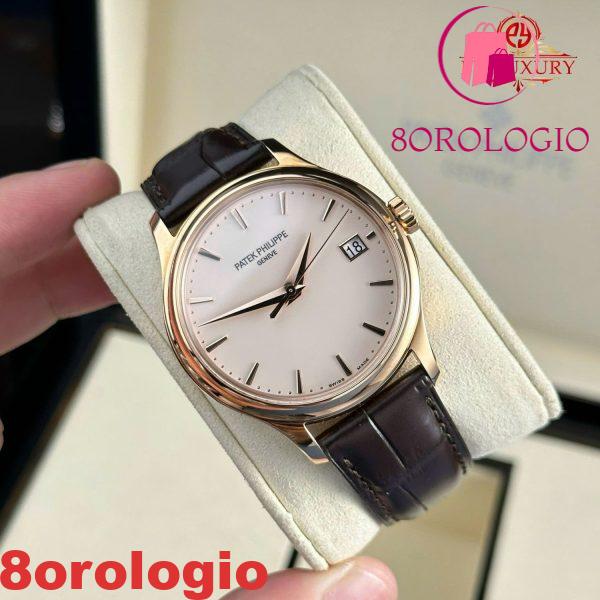 Patek Philippe Calatrava 5227R-001 Oro Rosa Cinturino in Pelle 1:1 Replica 3KF 39mm Orologio - immagine 7