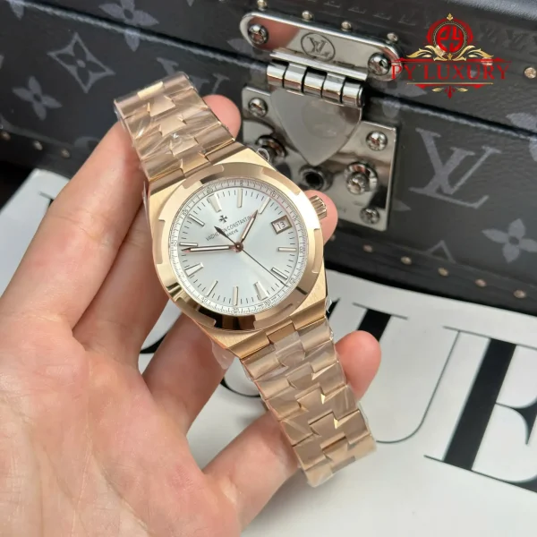 Vacheron Constantin Overseas 4500V Oro Rosa Quadrante Argento 1:1 Migliore Replica 41mm Orologio - immagine 4