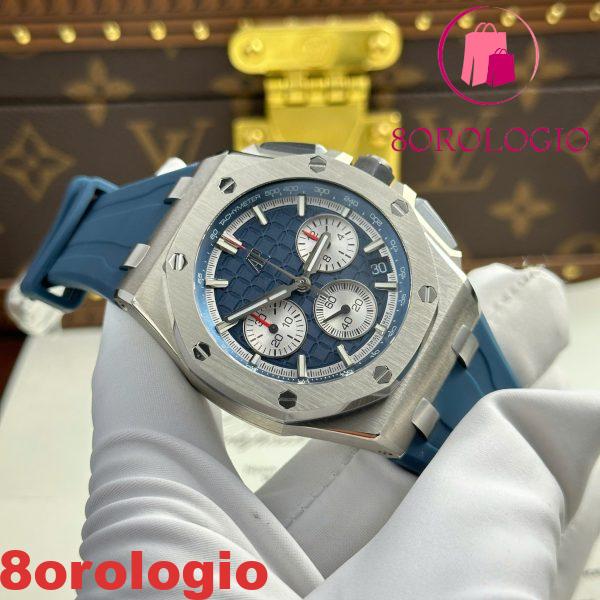 Audemars Piguet Royal Oak Offshore Chronograph 26420TI Titanio Quadrante Blu Migliore Replica 43mm Orologio - immagine 5