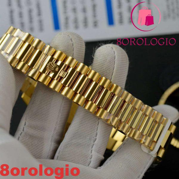 Rolex Day-Date 228348RBR-0037 Quadrante Pavé di Diamanti 18k Oro Avvolto Replica Personalizzata Moissanite GMF V3 Super Clone 40mm Orologio - immagine 4