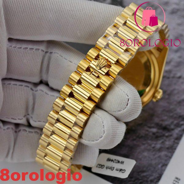 Replica Rolex Day-Date 36 mm Quadrante Verde Luminoso in Oro Giallo 18K  Orologio - immagine 4