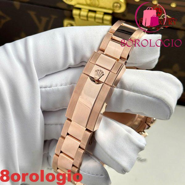 Rolex Daytona 116505-0015 Quadrante Nero con Diamanti Replica 1:1 Super Clone 40mm Bracciale Oyster Placcato in Oro Rosa 18K Orologio - immagine 4