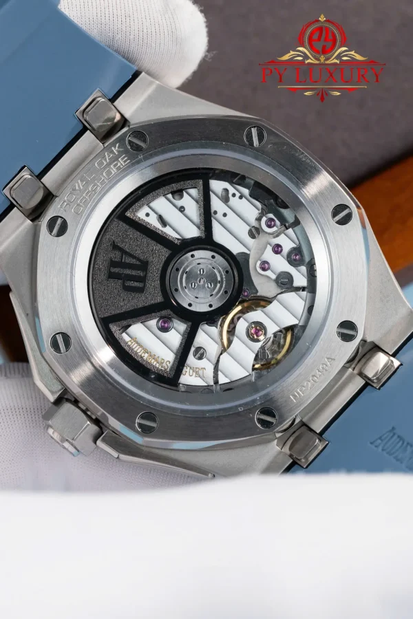 Audemars Piguet Royal Oak Offshore 15605SK Quadrante Blu Fumé Cinturino in Gomma Replica 1:1 Migliore 43mm Orologio - immagine 4