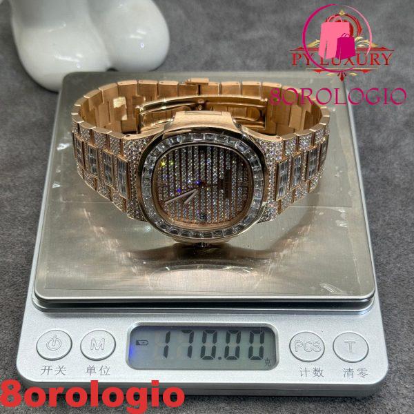 Replica Patek Philippe Nautilus 5719/10R-010 1:1 in Oro Rosa Massiccio 18K con Diamanti 40mm Orologio - immagine 12