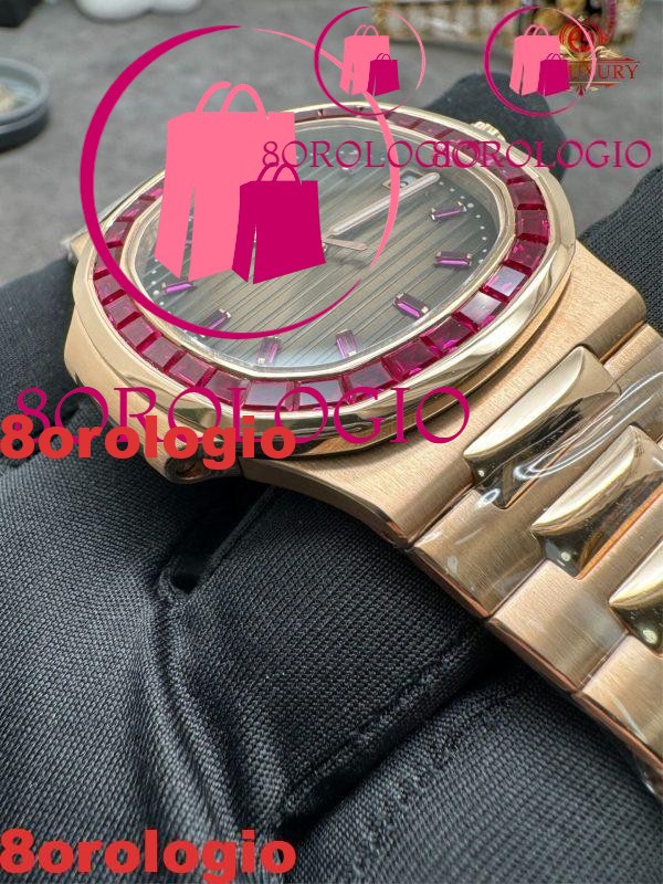 Patek Philippe Nautilus 5723/112R-001 18K Oro Massiccio Rubino Naturale 40mm Replica Orologio - immagine 12
