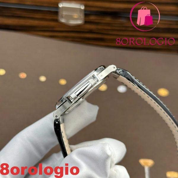 Patek Philippe Nautilus 5724G-001 Quadrante Blu Baguette Moissanite Funzioni Complete Replica Max Opzioni 40mm Orologio - immagine 4