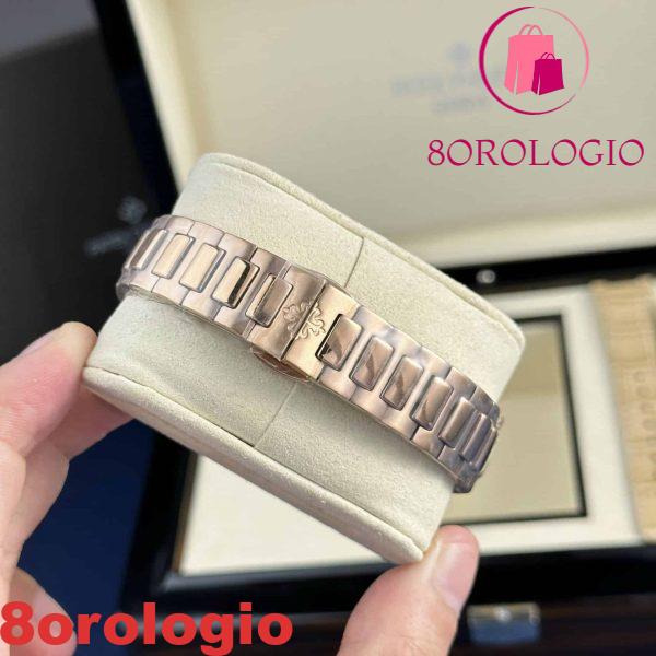 Replica di Patek Philippe Nautilus 7010/1R Oro Rosa Quadrante Bianco Orologio da Donna al Quarzo 32mm Orologio - immagine 12