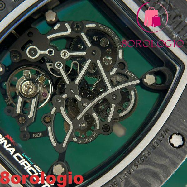 Richard Mille RM055 Yas Marina Circuit Carbon TPT Cinturino in Gomma Bianca Replica 1:1 Super Clone ZF 42,7 mm Orologio - immagine 4