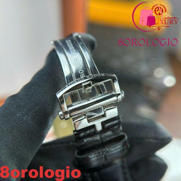 Roger Dubuis Excalibur Skeleton RDDBEX0393 Tourbillon Pelle Nera Migliore Replica BBR 42mm Orologio - immagine 4