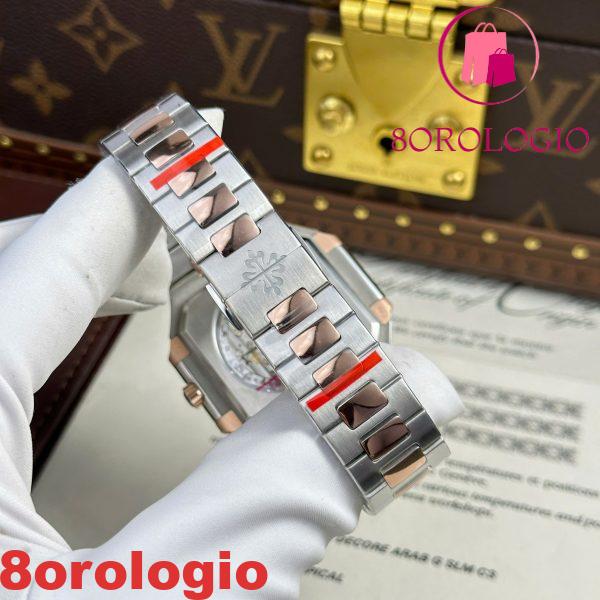 Patek Philippe Cubitus 5821/1AR-001 Bicolore Acciaio Oro Rosa Quadrante Blu 1:1 Replica 45mm Orologio - immagine 12