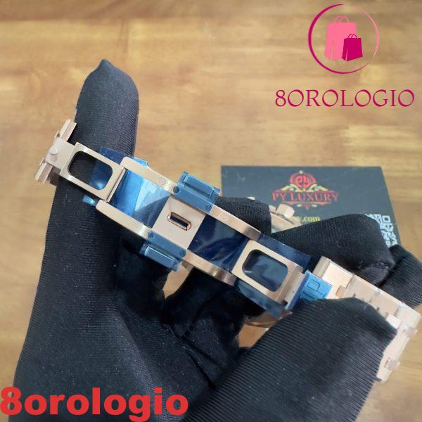 Audemars Piguet Royal Oak Chronograph 26240OR Oro Rosa Quadrante Blu Replica 1:1 Super Clone APSF 41mm Orologio - immagine 4