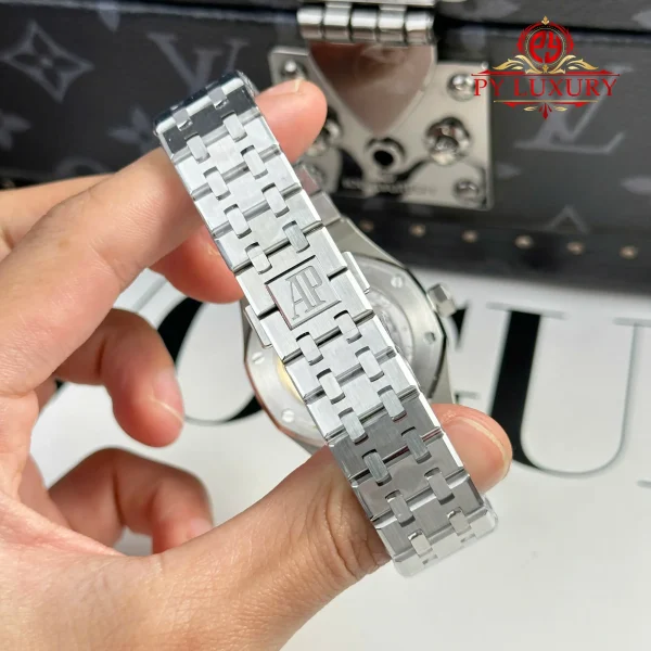 Audemars Piguet Royal Oak 15450ST Quadrante Bianco Bracciale in Acciaio Miglior Replica APS Factory 37mm Orologio - immagine 4