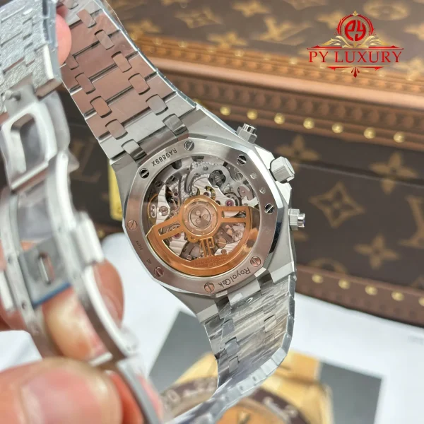 Replica Audemars Piguet Royal Oak Chronograph 26239BC Frosted White Gold Quadrante Nero Super Clone APSF 41mm Orologio - immagine 4