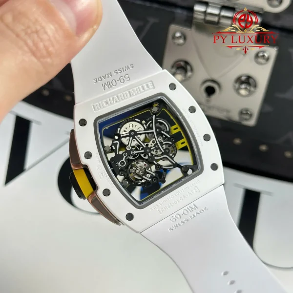 Richard Mille RM 61-01 Yohan Blake Asia Limited Edition Ceramica Bianca 1:1 Migliore Replica ZF 42.7mm X 50.23mm Orologio - immagine 4