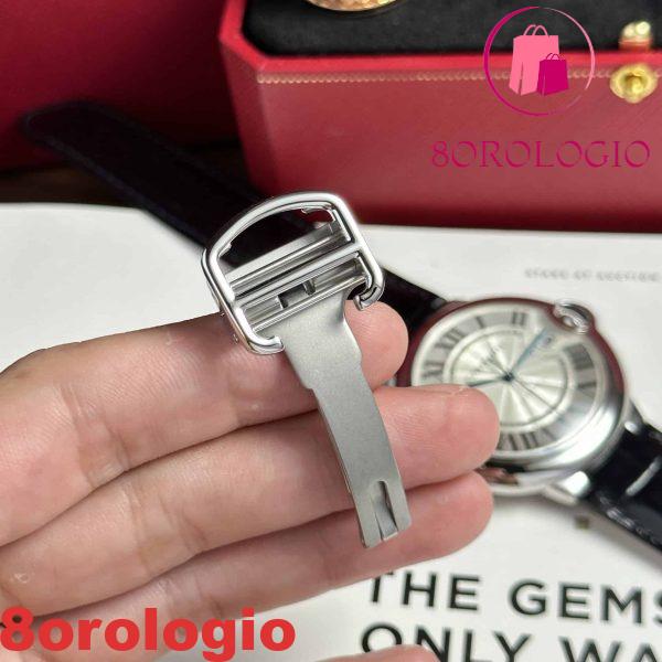 Cartier Ballon Bleu WSBB0026 Orologio da Uomo Quadrante Bianco Cinturino in Pelle Migliore Replica AF 42mm Orologio - immagine 4