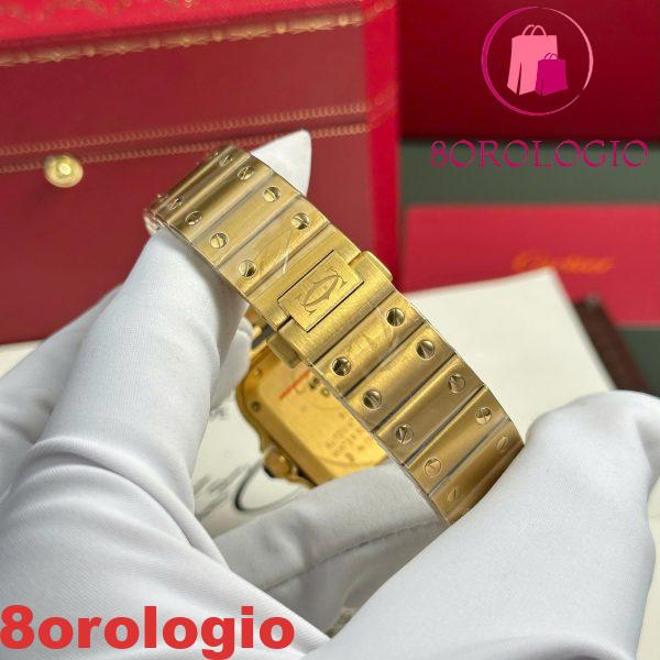 Cartier Santos WGSA0030 Oro Giallo Quadrante Bianco Modello Medio Replica BVF Migliore 35.1mm Orologio - immagine 4