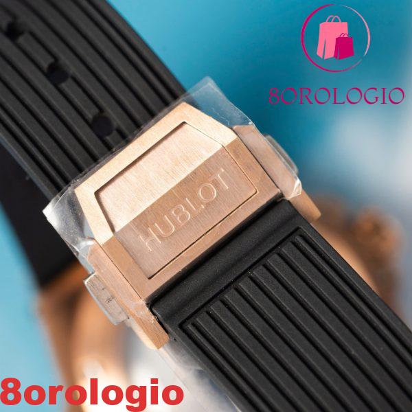 Replica Hublot Big Bang One Click King Gold Cassa 39mm Quadrante Nero Lunetta con Pietre CZ Orologio - immagine 4