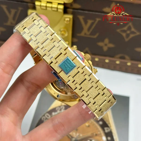Audemars Piguet Royal Oak Chronograph 26240BA Frosted Yellow Gold Quadrante Giallo 1:1 Miglior Replica APSF 41mm Orologio - immagine 4