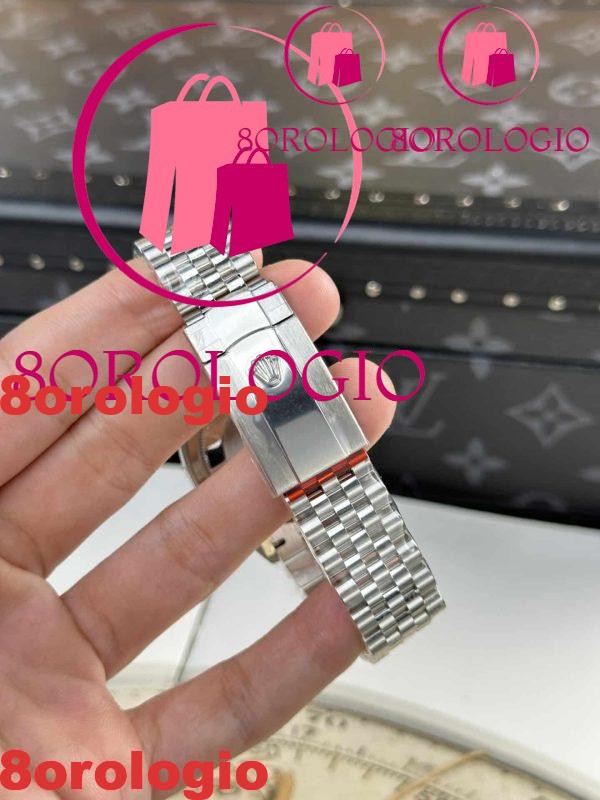 Rolex Datejust Quadrante Motivo Blu Bracciale Jubilee Luminoso Replica Super Clone 36mm Orologio - immagine 4