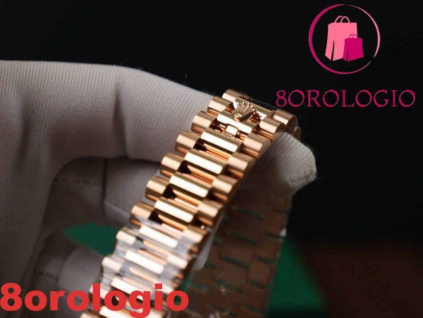 Rolex Day-Date 228235 replica in oro 18K quadrante in madreperla con numeri in moissanite a baguette GMF V3 40mm Orologio - immagine 4