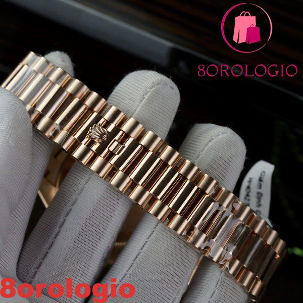 Rolex Day-Date 228235 Quadrante Sundust con Indici a Strisce Oro Rosa 18K Best Replica V3 GMF 40mm Orologio - immagine 4