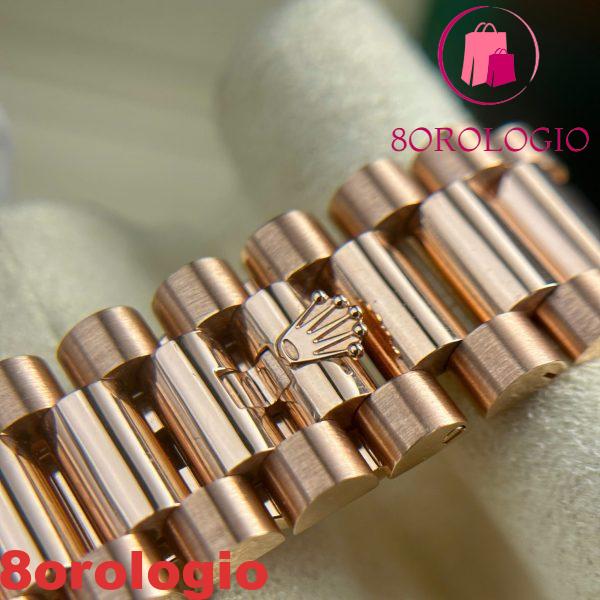 Rolex Day-Date 228235-0003 Quadrante Chocolate con Diamanti Baguette Oro Rosa 18K Solido 40mm replica Orologio - immagine 4