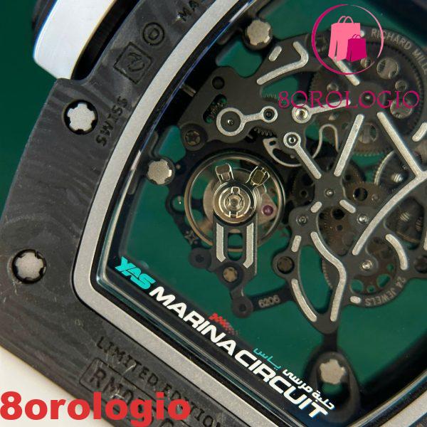 Richard Mille RM055 Yas Marina Circuit Carbon TPT Cinturino in Gomma Bianca Replica 1:1 Super Clone ZF 42,7 mm Orologio - immagine 5