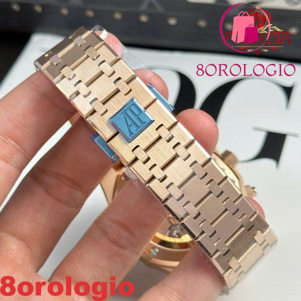 Audemars Piguet Royal Oak 26240OR Chronograph Oro Rosa Quadrante Verde 1:1 Miglior Replica APSF 41mm Orologio - immagine 5
