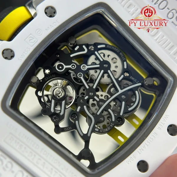 Richard Mille RM 61-01 Yohan Blake Asia Limited Edition Ceramica Bianca 1:1 Migliore Replica ZF 42.7mm X 50.23mm Orologio - immagine 5