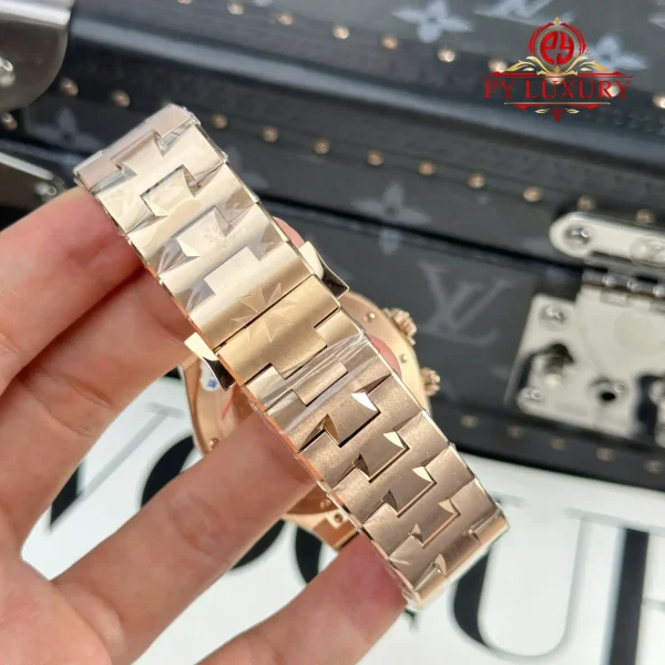 Vacheron Constantin Overseas Dual Time 47450/B01R-9404 Oro Rosa Quadrante Bianco Replica Migliore 42mm Orologio - immagine 13