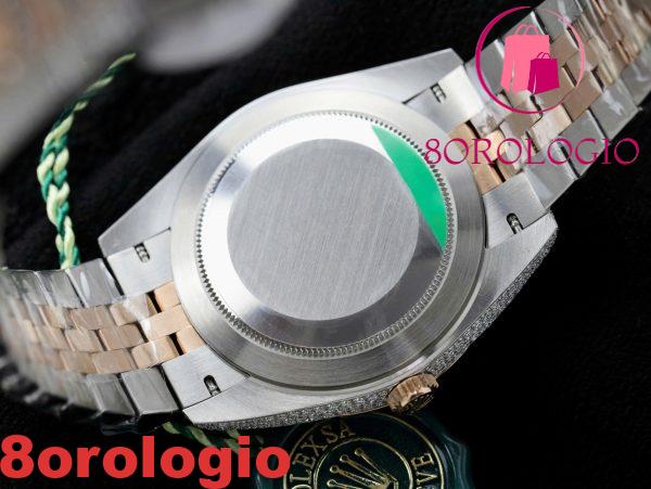 Rolex Datejust 36 Due Toni Oro 18K Rivestito Iced Out Moissanite Migliore Replica 36mm Orologio - immagine 5