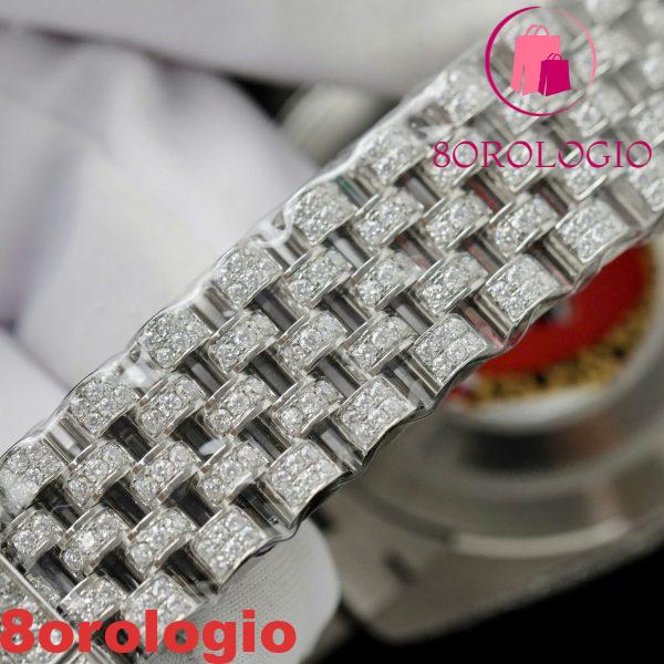 Rolex Datejust 41 Quadrante Blu Diamanti Jubilee Iced Out Moissanite Migliore Replica 41mm Orologio - immagine 5