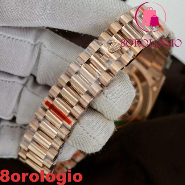 Replica Rolex Day-Date 228235 Oro Rosa Einsenkiesel Quadrante Baguette 186g Migliore Replica Q Factory 40mm Orologio - immagine 5