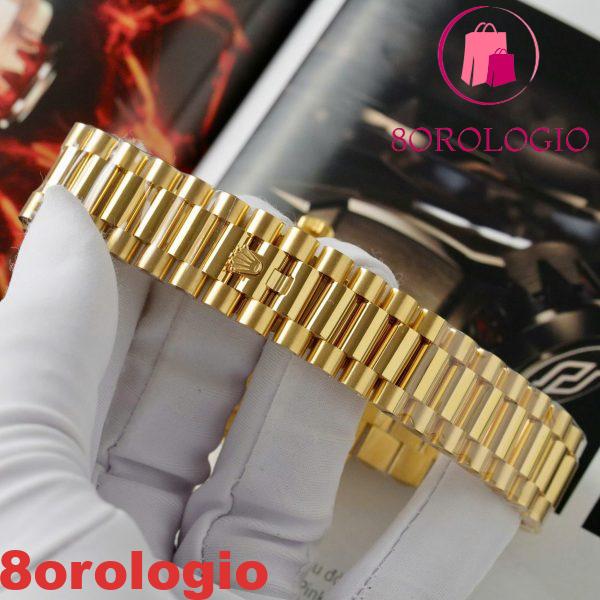 Rolex Day-Date 228238-0071 MOP Baguette Moissanite Indici Quadrante Rivestito in Oro Giallo 18K GMF V3 Migliore Replica 40mm Orologio - immagine 5