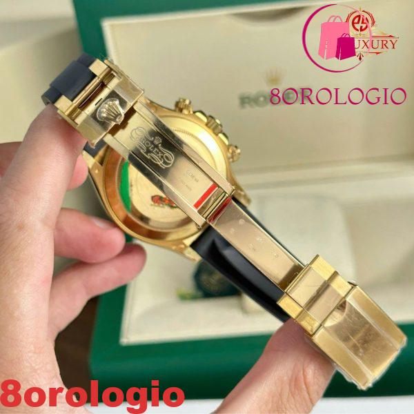 Rolex Cosmograph Daytona 116518LN Oro Giallo Quadrante Nero Cinturino Oysterflex Replica 1:1 Migliore Clean Factory 40mm Orologio - immagine 5